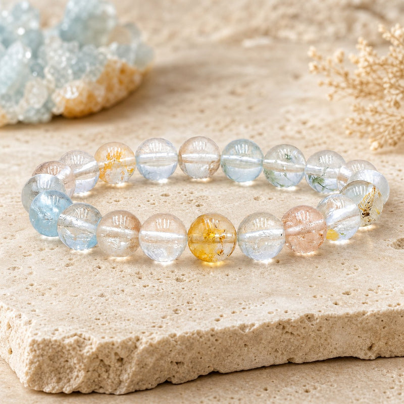 Bracelet Topaze Multicolore 8 mm – Équilibre de l’Abondance