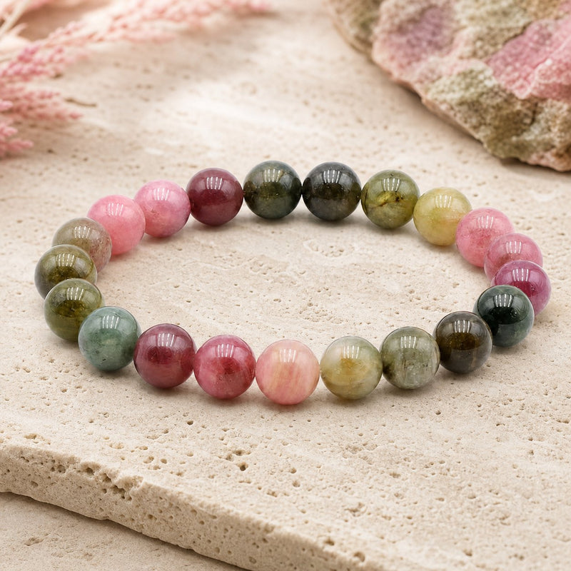Bracelet Tourmaline Multicolore 10 mm – Protection des Nuances