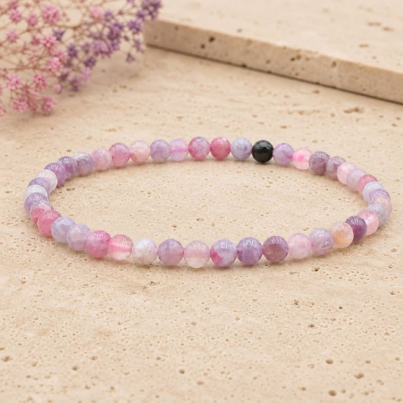 Bracelet Tourmaline Rose 4 mm – Cœur Confiant