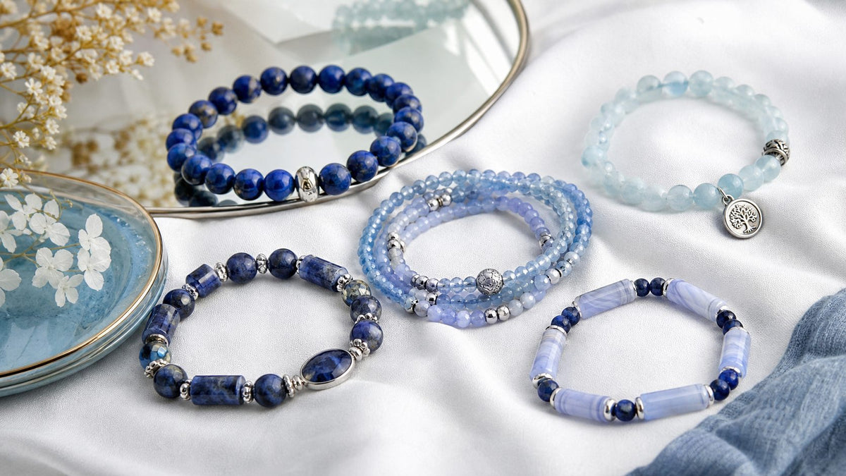 Camaïeu de bleus au poignet - Esprit Chakra