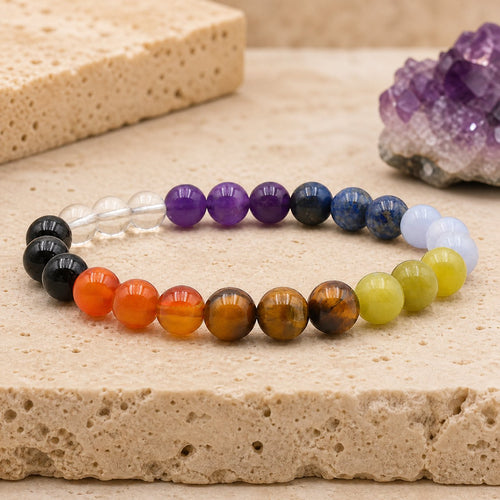 Bracelet 7 Chakras 8 mm – Éveil de l’Ensemble