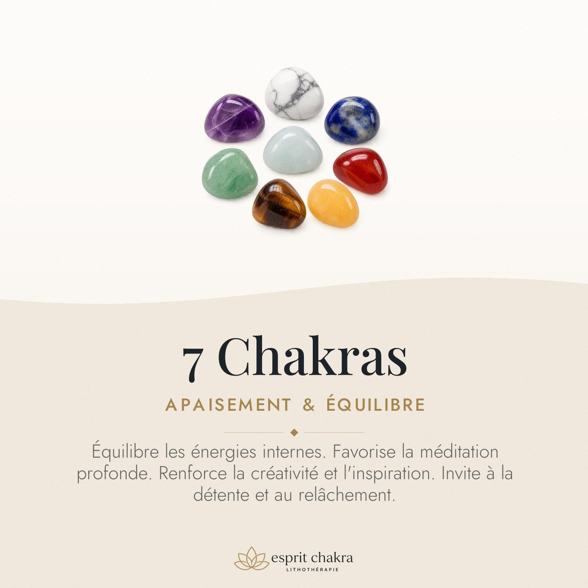 Bracelet 7 Chakras Howlite Blanche 8 mm – Douceur de l’Ensemble — vertus de la pierre