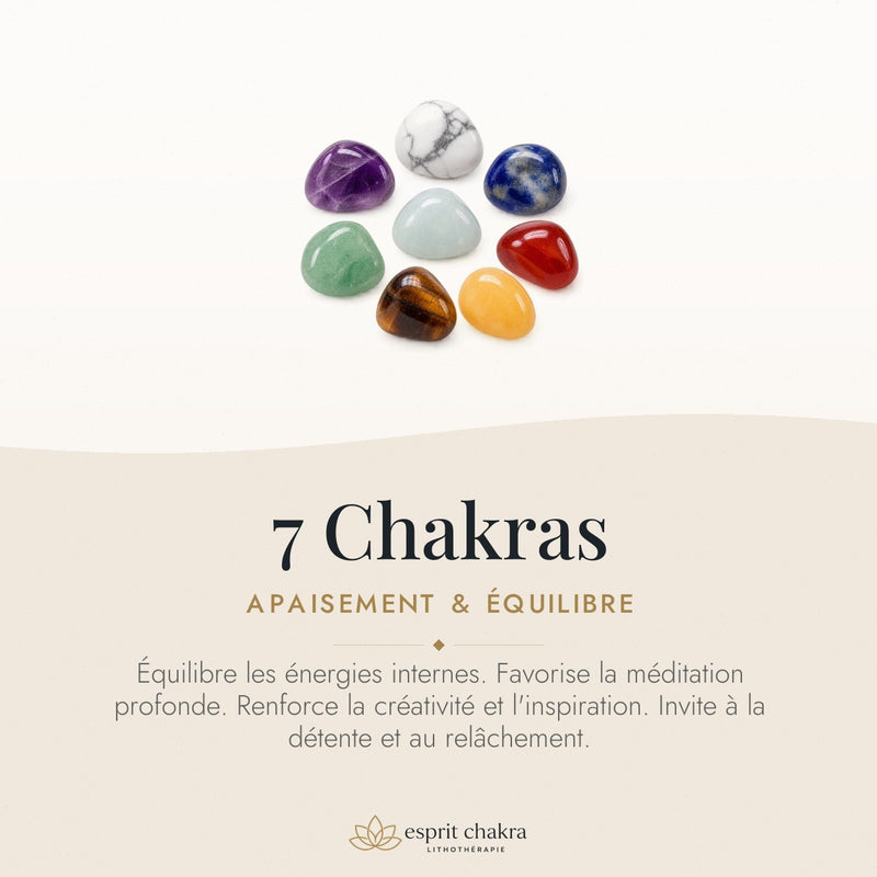Bracelet 7 Chakras Howlite Blanche 8 mm – Douceur de l’Ensemble