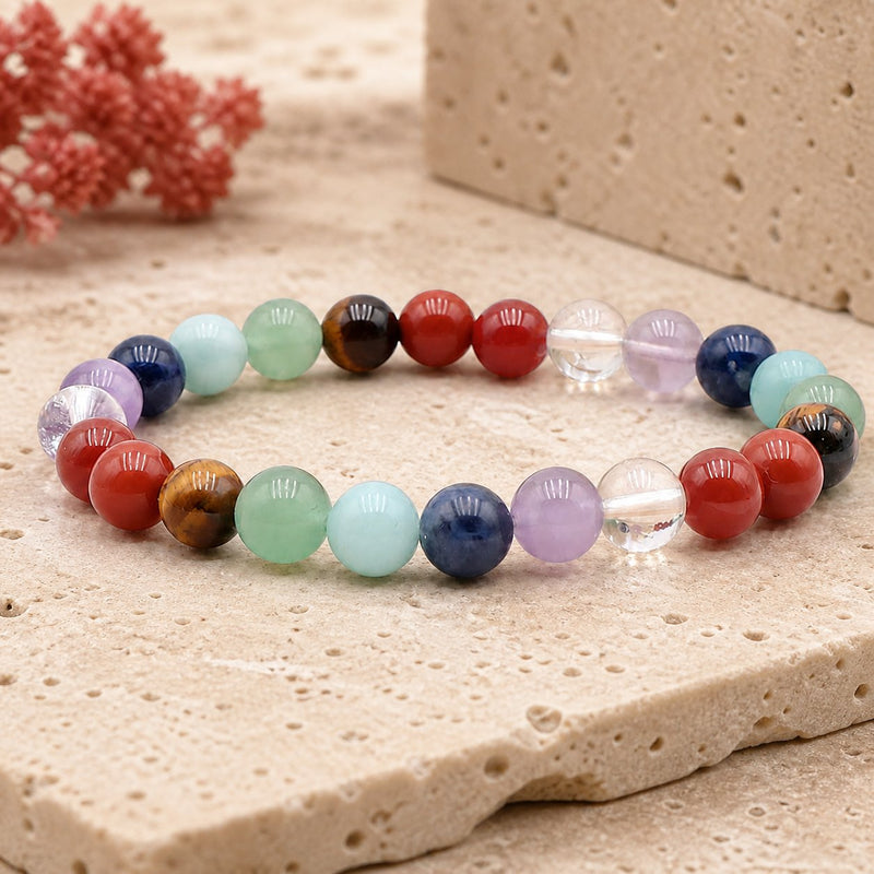 Bracelet 7 Chakras Multicolore 8 mm – Harmonie Colorée