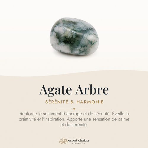 Bracelet Agate Arbre 6 mm – Sérénité des Racines — vertus de la pierre