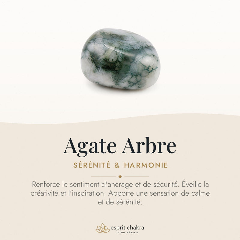 Bracelet Agate Arbre 6 mm – Sérénité des Racines