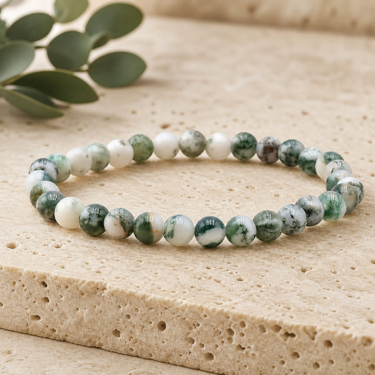 Bracelet Agate Arbre 6 mm – Sérénité des Racines