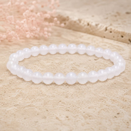 Bracelet Agate Blanche 6 mm – Paix Limpide