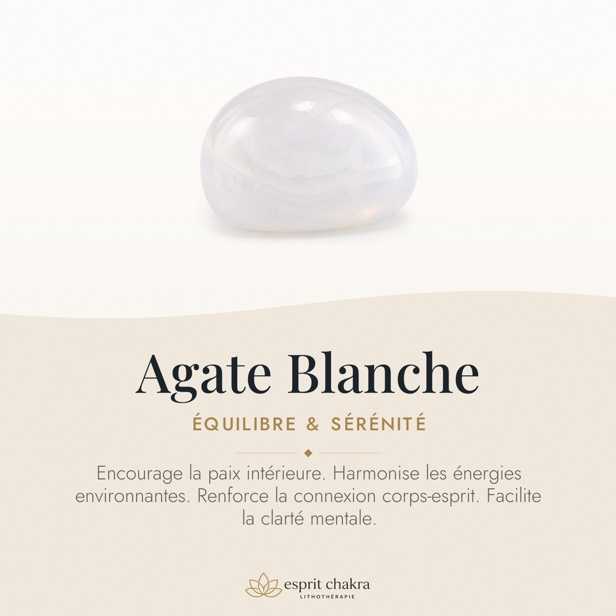Bracelet Agate Blanche 8 mm – Souffle des Hauteurs — vertus de la pierre