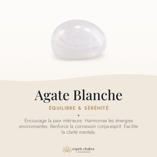 Bracelet Agate Blanche 8 mm – Souffle des Hauteurs — vertus de la pierre