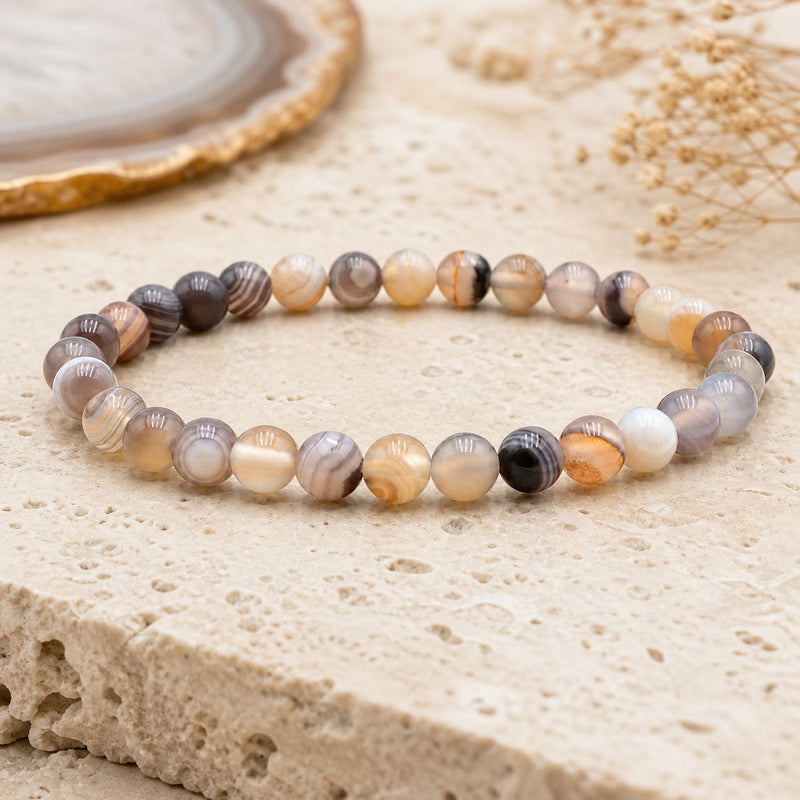 Bracelet Agate Botswana 6 mm – Abri Constant