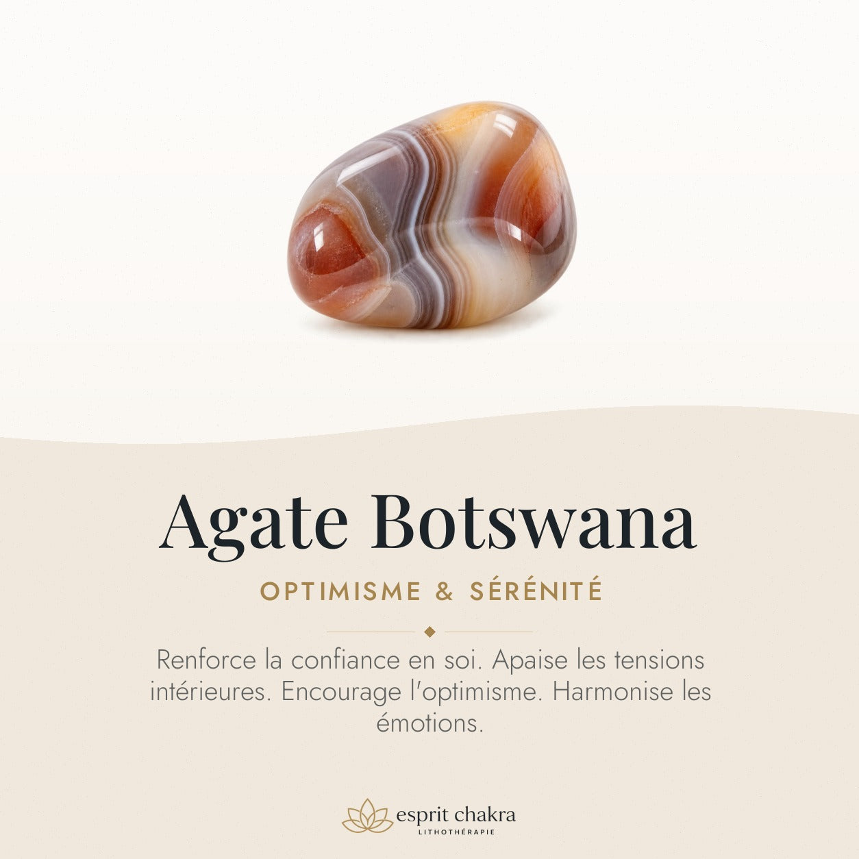 Bracelet Agate Botswana 6 mm – Confiance Durable — vertus de la pierre