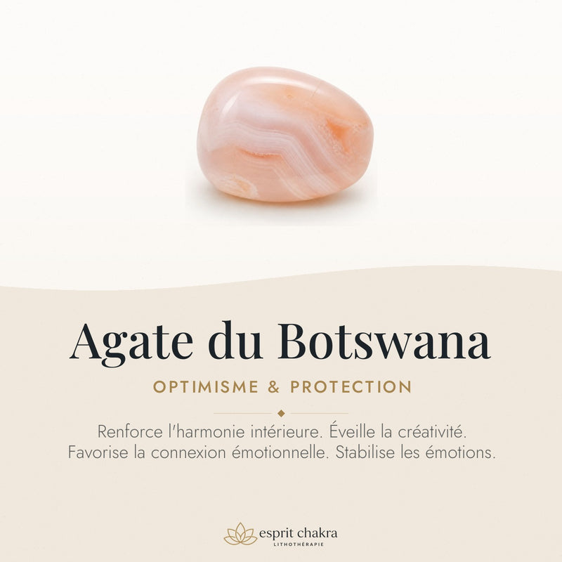 Bracelet Agate Botswana 6 mm – Optimisme