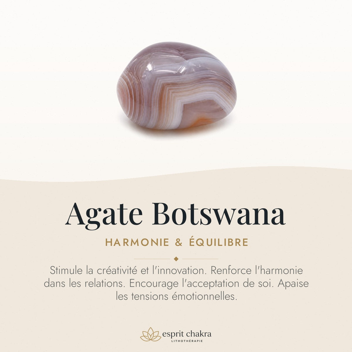 Bracelet Agate Botswana 8 mm – Souffle Neuf — vertus de la pierre