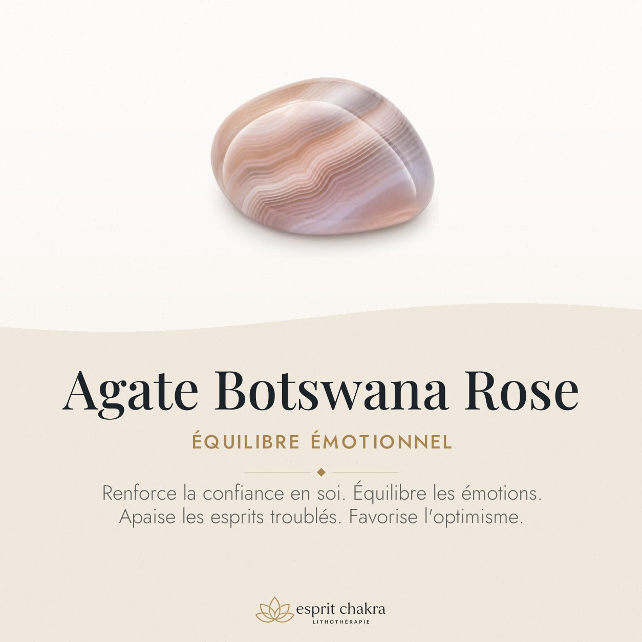 Bracelet Agate Botswana Rose 8 mm – Équilibre Tendre — vertus de la pierre