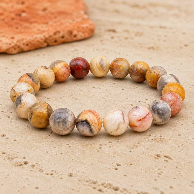 Bracelet Agate Crazy Lace 10 mm – Joie Légère