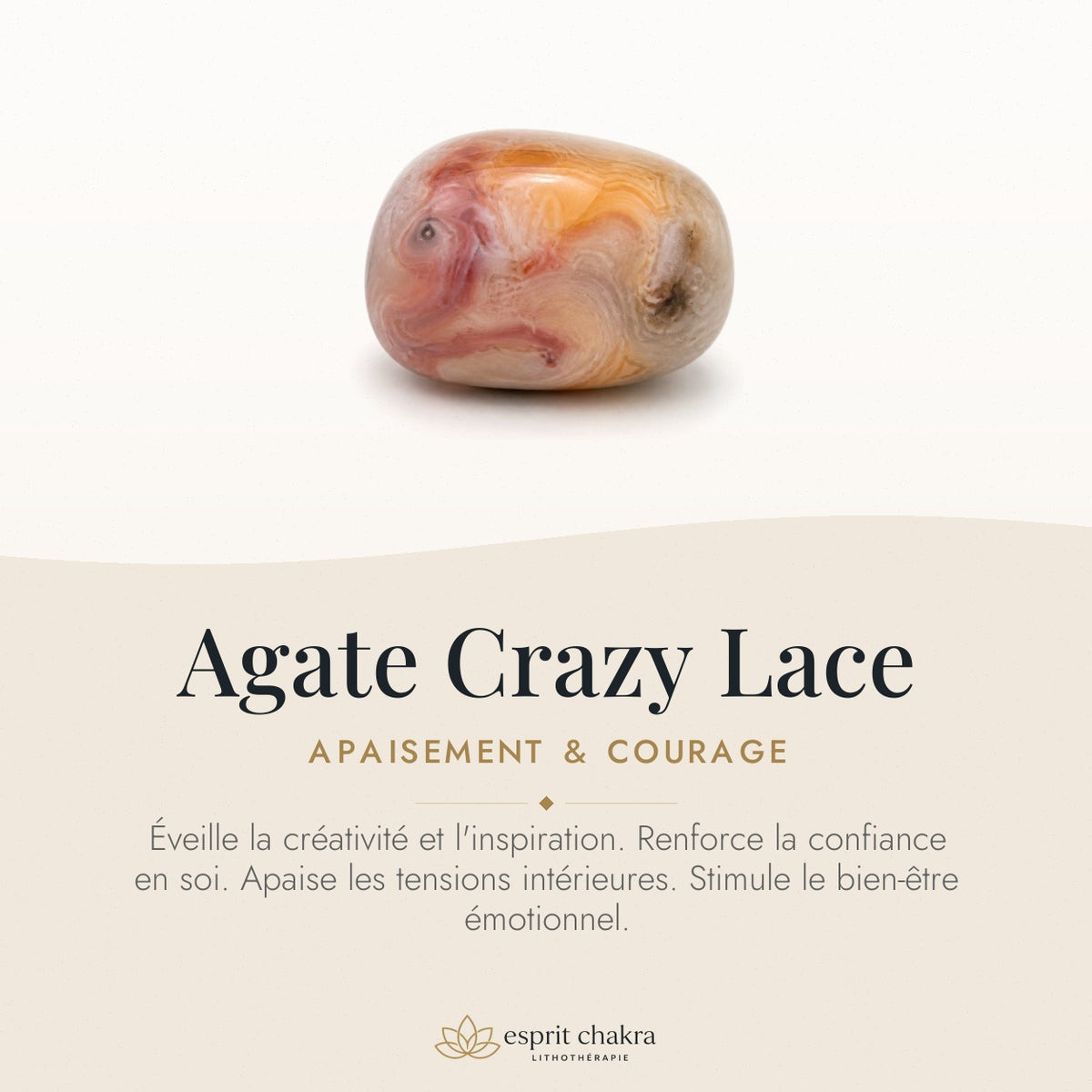 Bracelet Agate Crazy Lace 6 mm – Bienveillance Simple — vertus de la pierre
