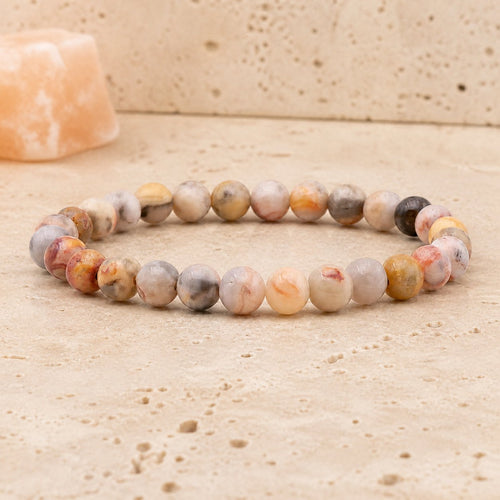 Bracelet Agate Crazy Lace 6 mm – Bienveillance Simple