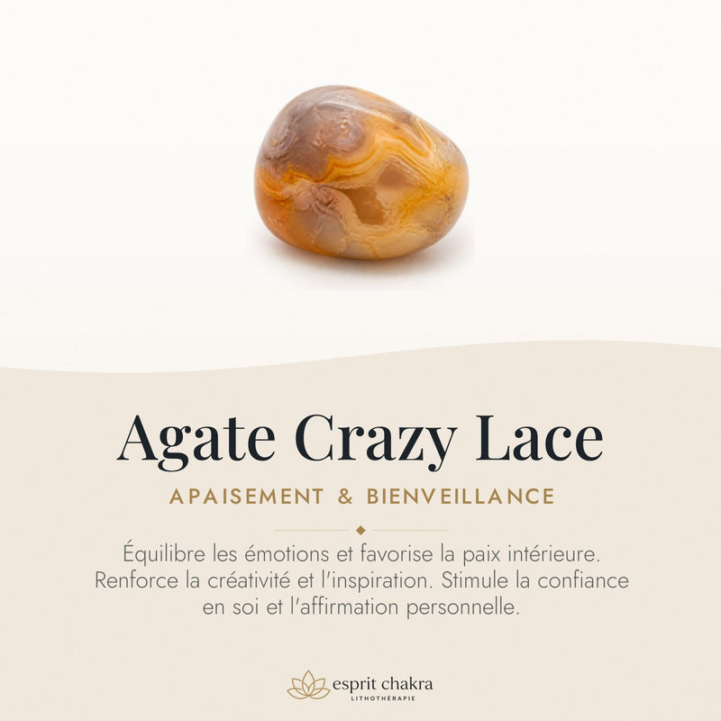Bracelet Agate Crazy Lace 6 mm – Gaieté Tranquille