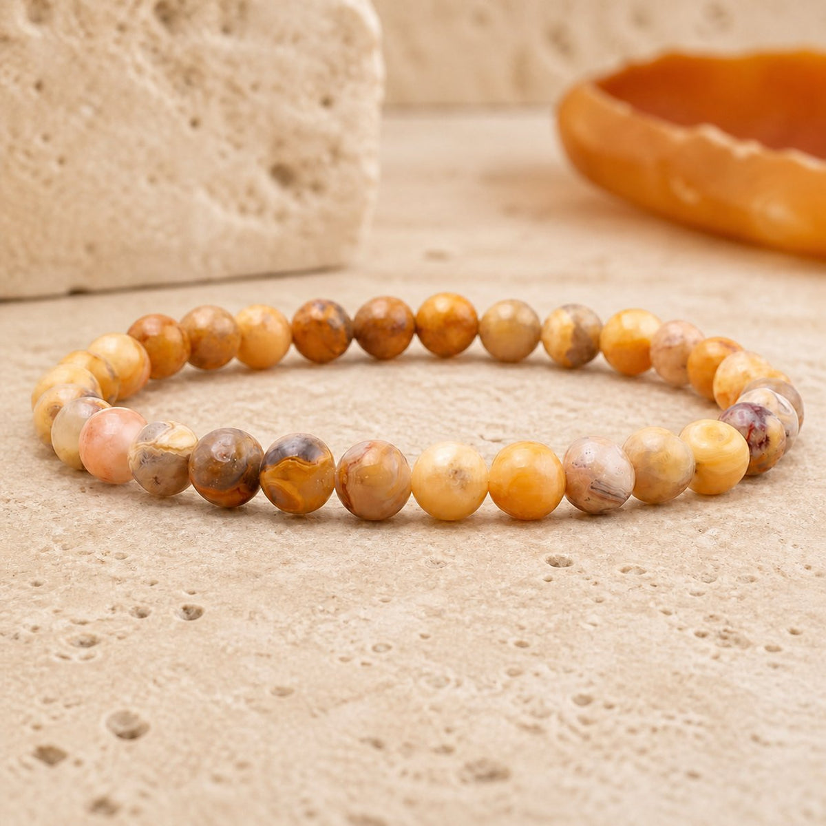 Bracelet Agate Crazy Lace 6 mm – Gaieté Tranquille