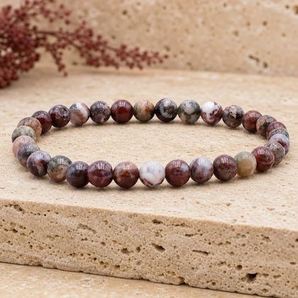 Bracelet Agate Crazy Lace Rouge 6 mm – Apaisement