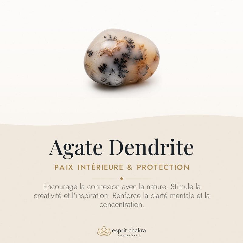 Bracelet Agate Dendrite 6 mm – Paix Intérieure