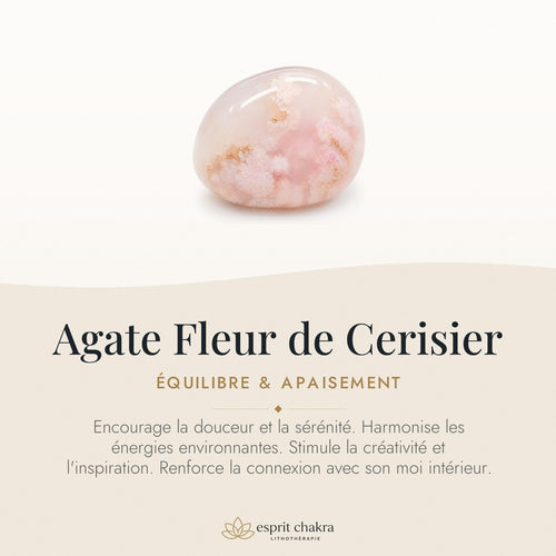 Bracelet Agate Fleur de Cerisier 8 mm – Éclosion Douce — vertus de la pierre