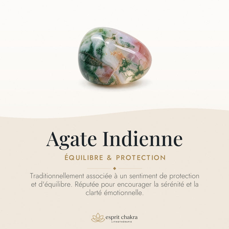 Bracelet Agate Indienne 6 mm – Équilibre Protecteur