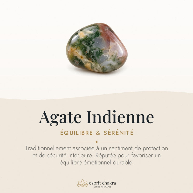Bracelet Agate Indienne 6 mm – Équilibre Serein