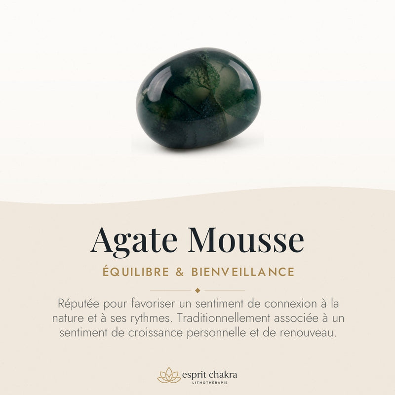 Bracelet Agate Mousse 6 mm – Équilibre