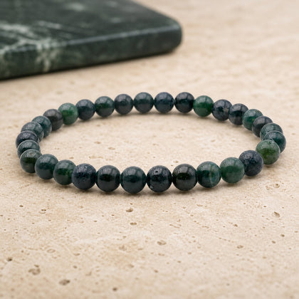Bracelet Agate Mousse 6 mm – Équilibre