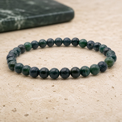 Bracelet Agate Mousse 6 mm – Équilibre
