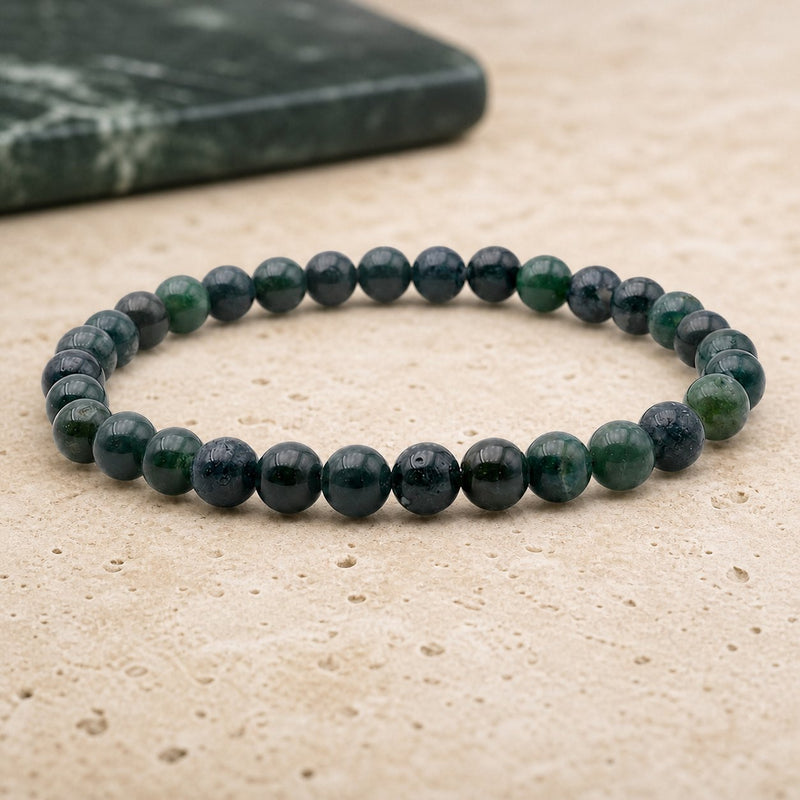 Bracelet Agate Mousse 6 mm – Équilibre