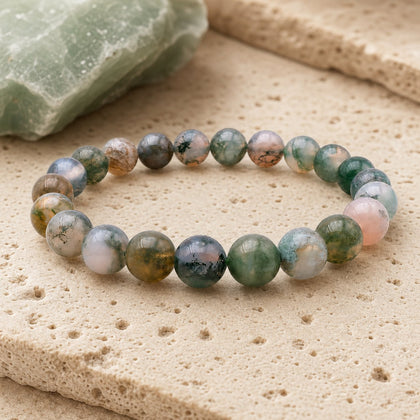 Bracelet Agate Mousse 8 mm – Ancrage Vivant