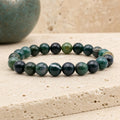 Bracelet Agate Mousse 8 mm – Sérénité des Sous-Bois