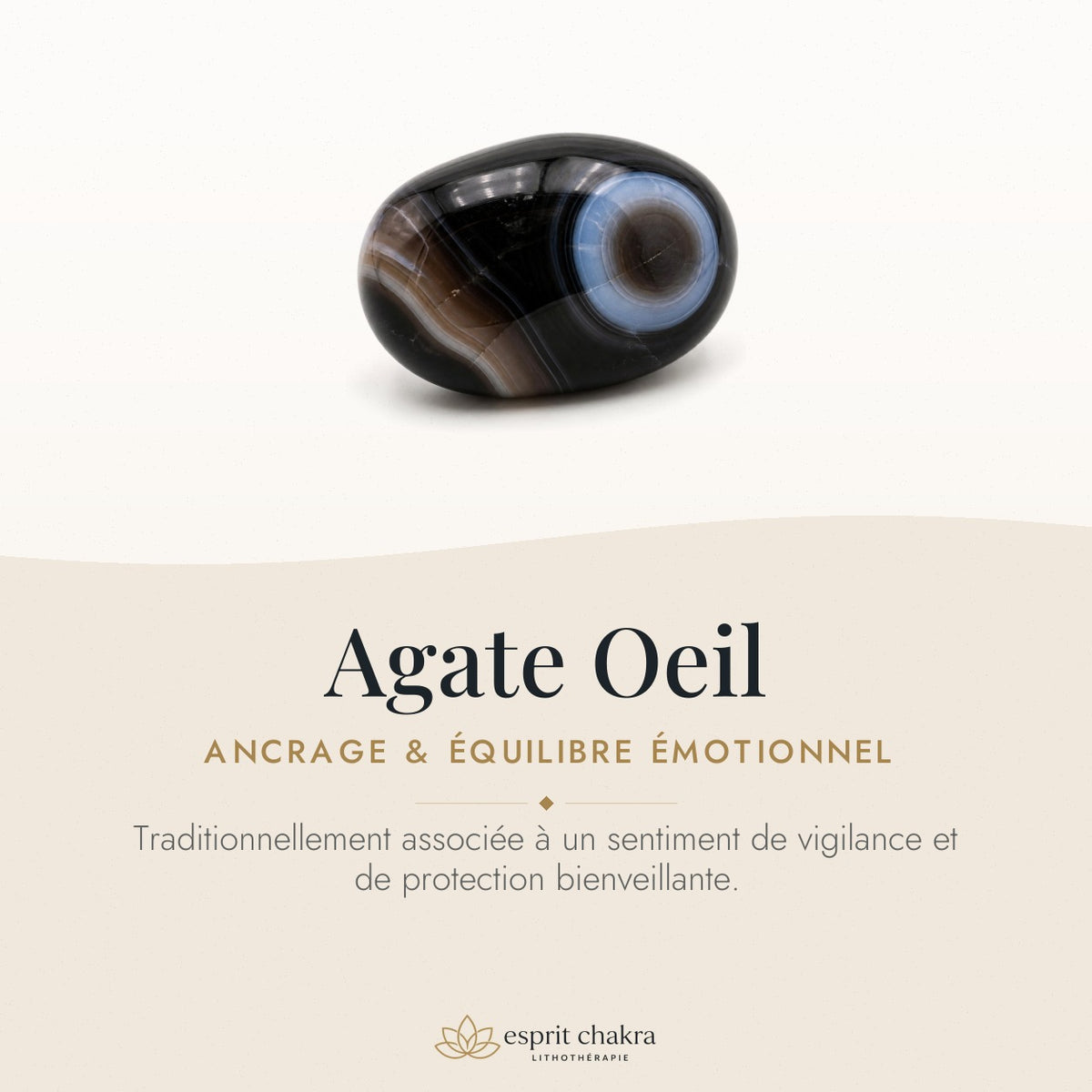 Bracelet Agate Oeil 6 mm – Ancrage — vertus de la pierre