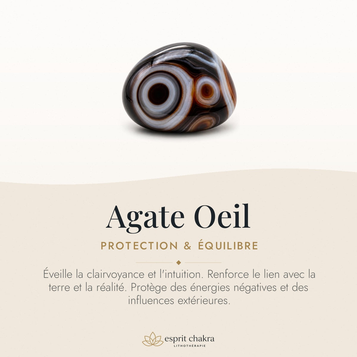 Bracelet Agate Oeil 8 mm – Regard Protecteur — vertus de la pierre