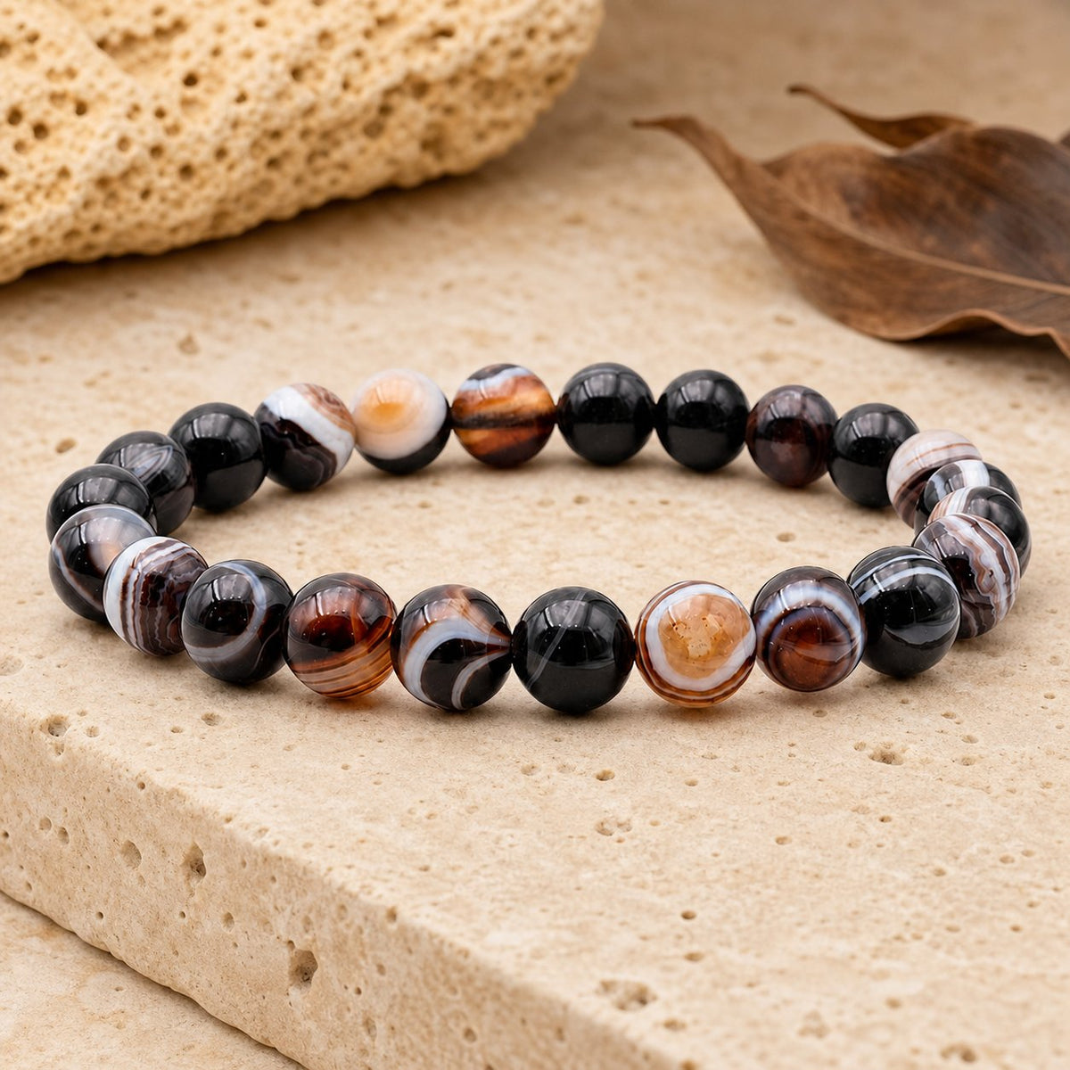 Bracelet Agate Oeil 8 mm – Regard Protecteur