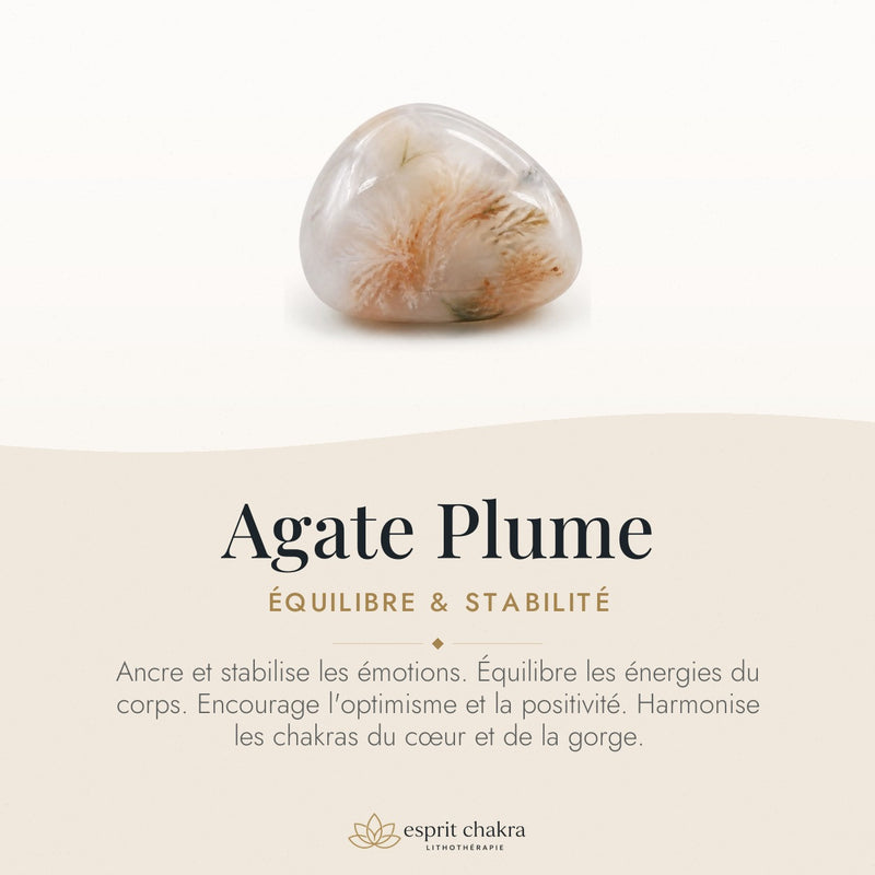 Bracelet Agate Plume 8 mm – Assise Légère