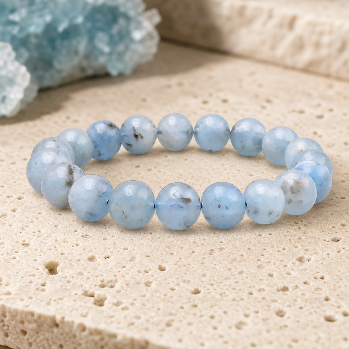 Bracelet Aigue Marine 10 mm – Parole Fluide