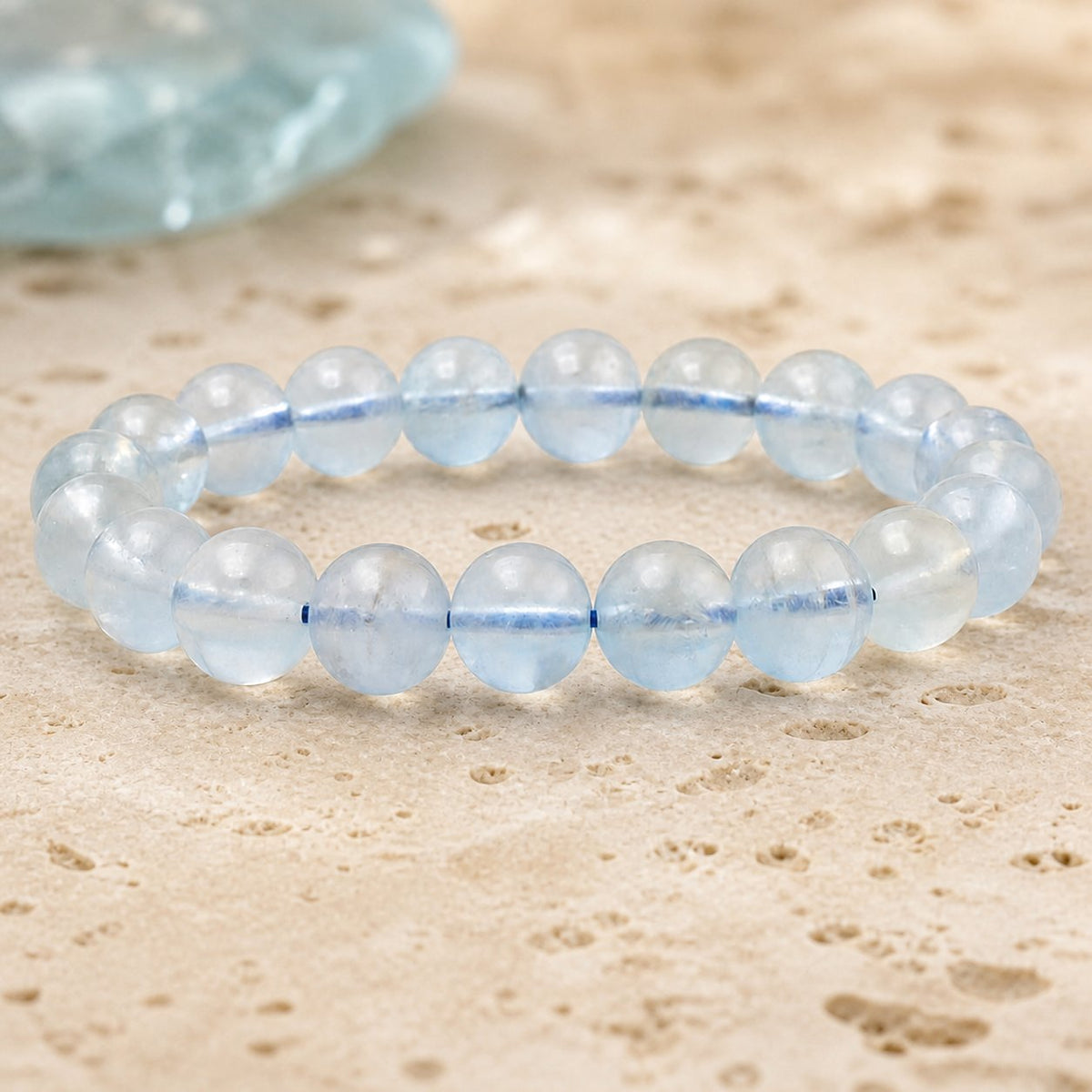 Bracelet Aigue Marine 10 mm – Souffle Confiant