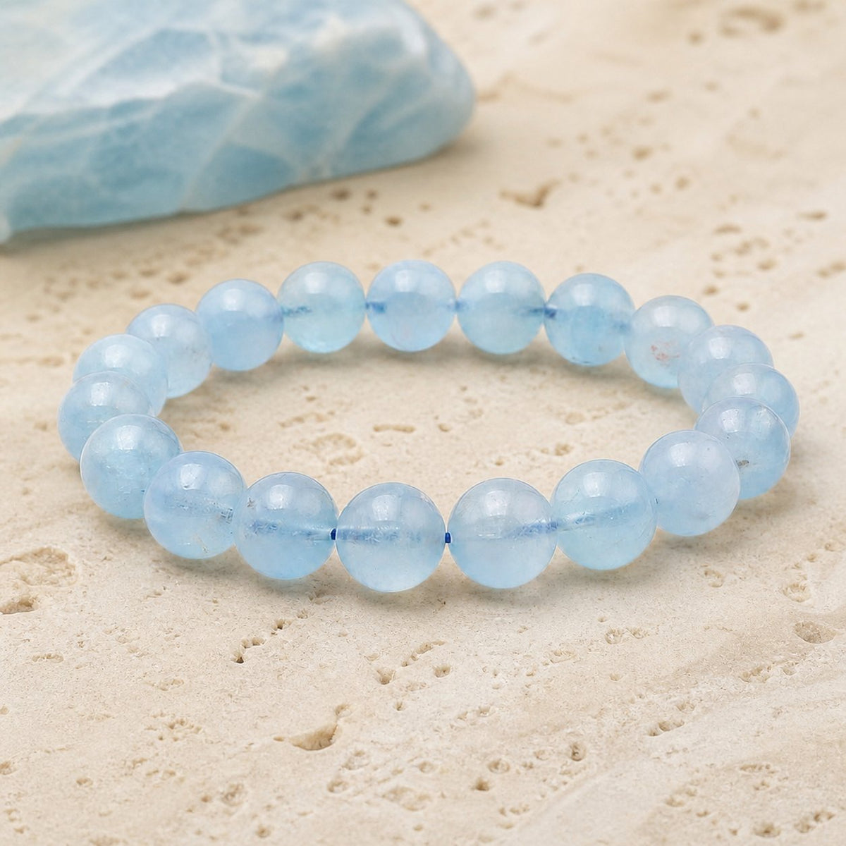 Bracelet Aigue Marine 10 mm – Souffle Patient