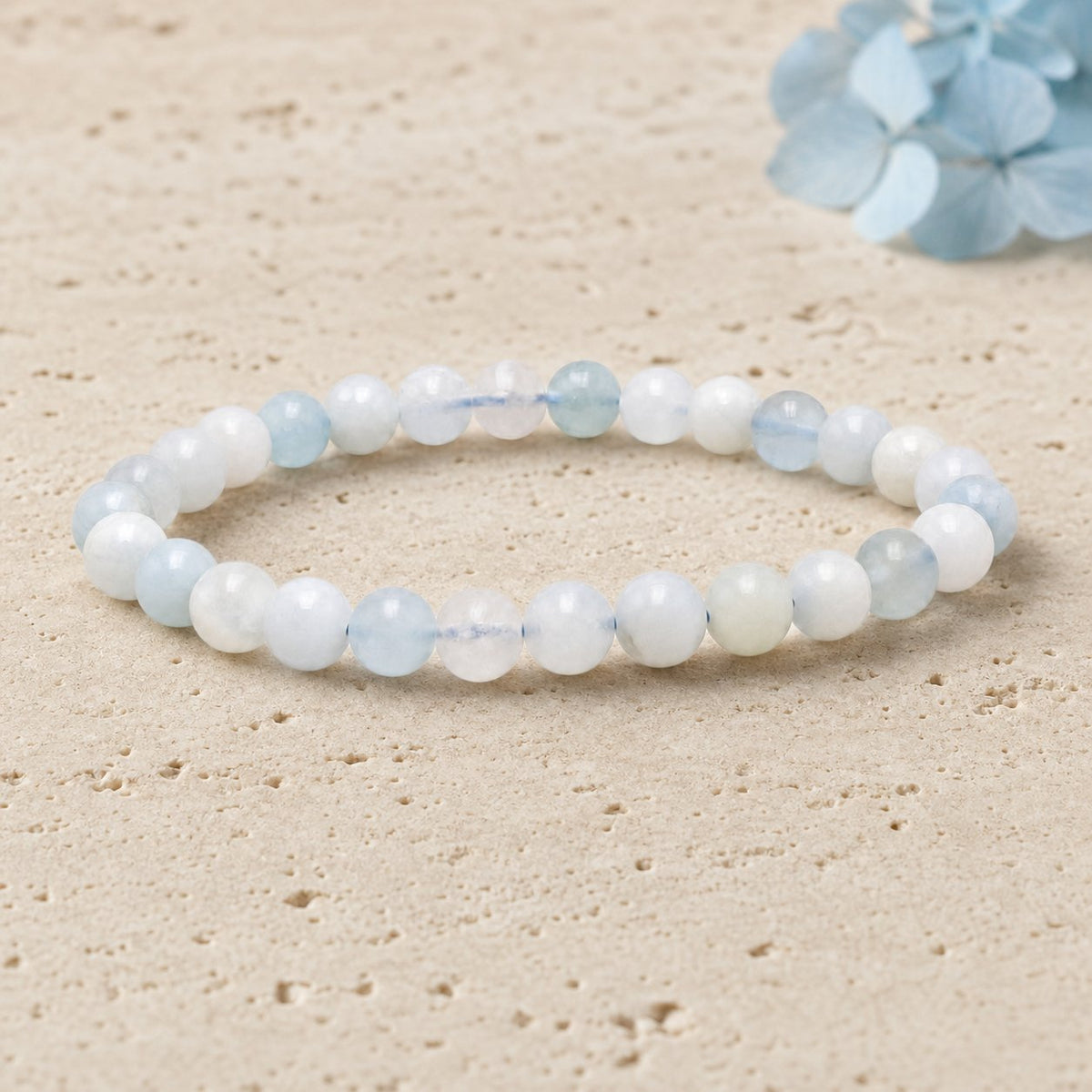 Bracelet Aigue Marine 6 mm – Écoute Paisible