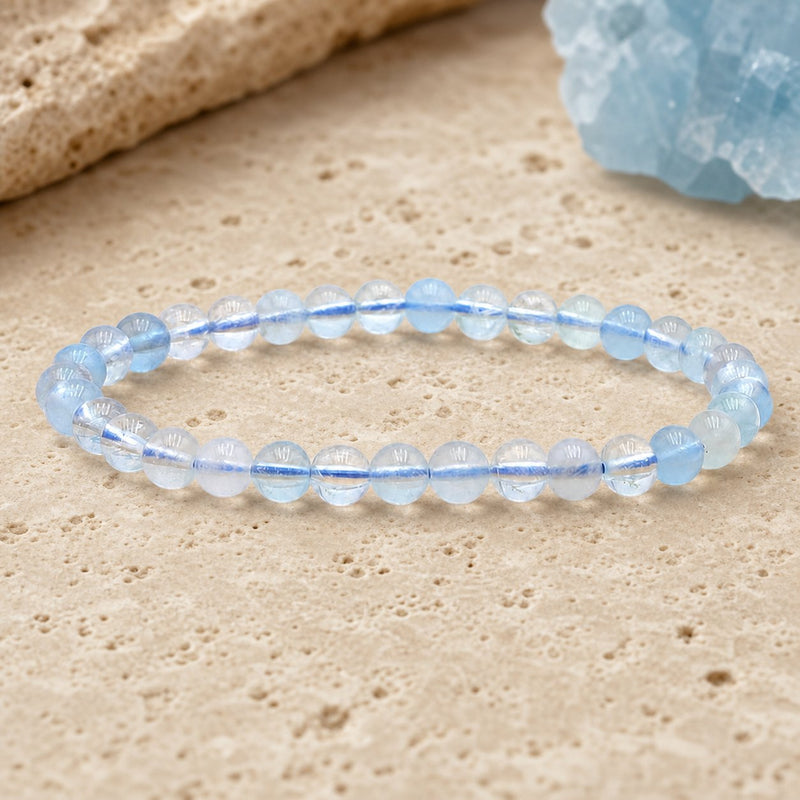 Bracelet Aigue Marine 6 mm – Voix Sereine
