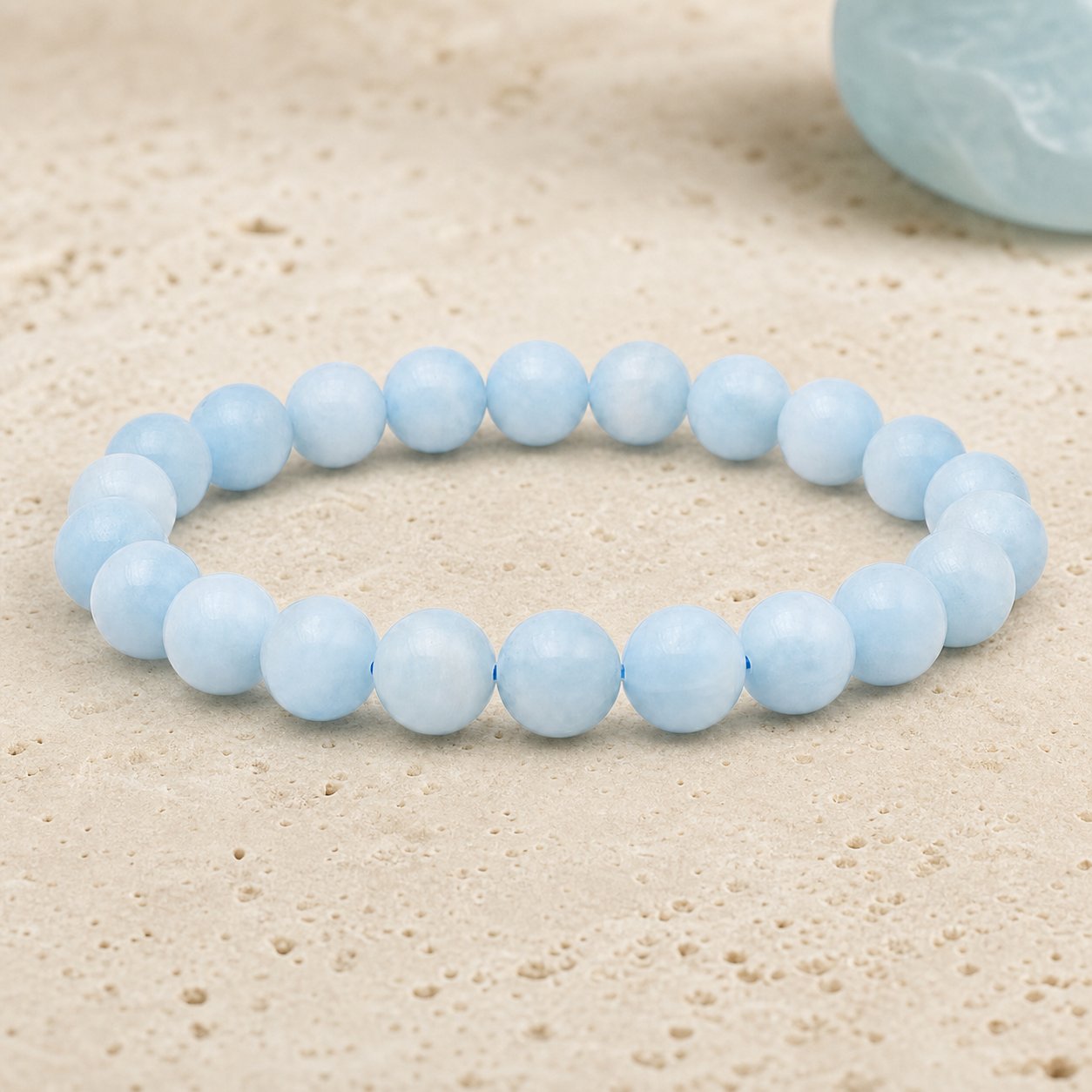 Bracelet Aigue Marine 8 mm – Brise Douce