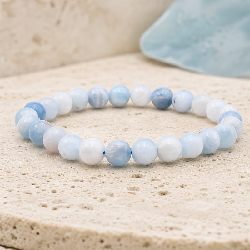 Bracelet Aigue Marine 8 mm – Brise Légère