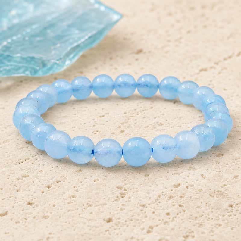 Bracelet Aigue Marine 8 mm – Respiration Douce