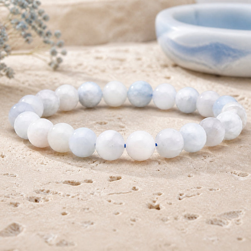 Bracelet Aigue Marine 8 mm – Respiration Lente