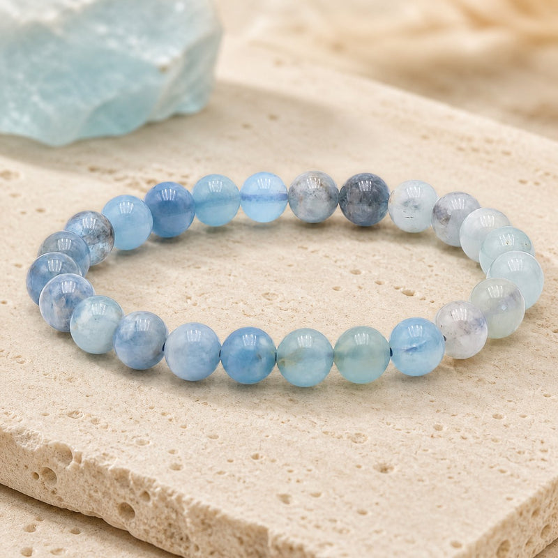 Bracelet Aigue-Marine 8 mm – Vent Favorable