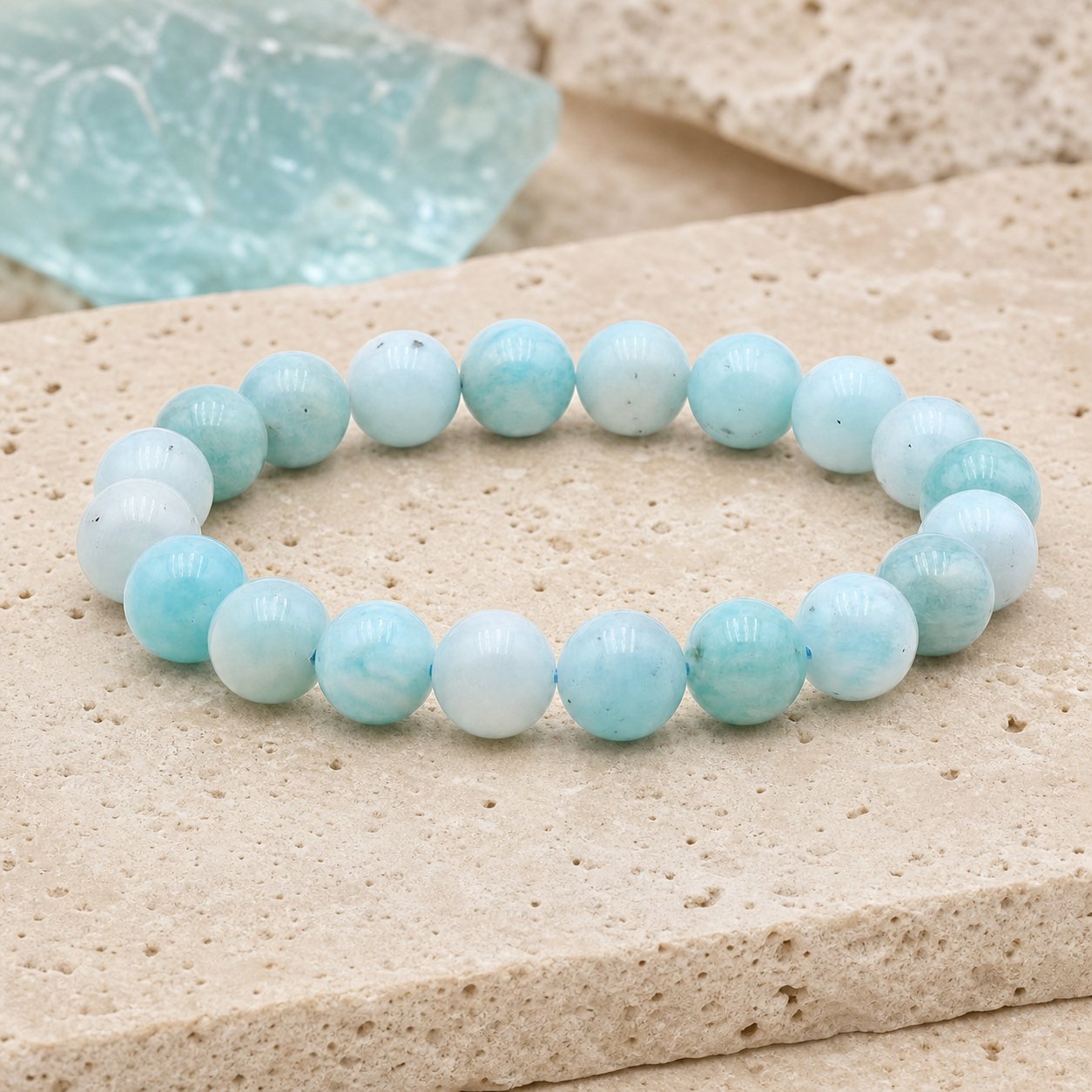 Bracelet Amazonite 10 mm – Harmonie Intime